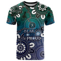 NAIDOC Week 2024 Fire Burning T Shirt Aboriginal Dots Blue Art