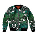 NAIDOC Week 2024 Fire Burning Bomber Jacket Aboriginal Dots Green Art