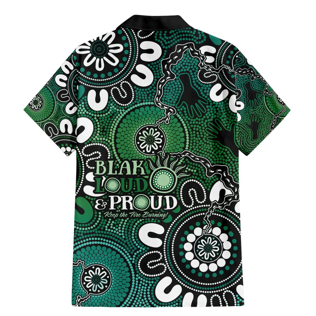 NAIDOC Week 2024 Fire Burning Family Matching Mermaid Dress and Hawaiian Shirt Aboriginal Dots Green Art