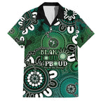 NAIDOC Week 2024 Fire Burning Family Matching Short Sleeve Bodycon Dress and Hawaiian Shirt Aboriginal Dots Green Art