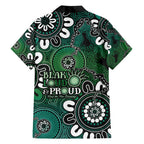 NAIDOC Week 2024 Fire Burning Family Matching Short Sleeve Bodycon Dress and Hawaiian Shirt Aboriginal Dots Green Art