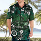 NAIDOC Week 2024 Fire Burning Hawaiian Shirt Aboriginal Dots Green Art