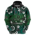 NAIDOC Week 2024 Fire Burning Hoodie Aboriginal Dots Green Art