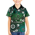 NAIDOC Week 2024 Fire Burning Kid Hawaiian Shirt Aboriginal Dots Green Art
