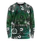 NAIDOC Week 2024 Fire Burning Long Sleeve Shirt Aboriginal Dots Green Art