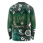NAIDOC Week 2024 Fire Burning Long Sleeve Shirt Aboriginal Dots Green Art