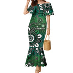 NAIDOC Week 2024 Fire Burning Mermaid Dress Aboriginal Dots Green Art