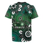 NAIDOC Week 2024 Fire Burning Rugby Jersey Aboriginal Dots Green Art