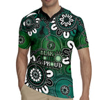 NAIDOC Week 2024 Fire Burning Rugby Jersey Aboriginal Dots Green Art