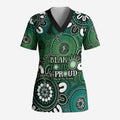 NAIDOC Week 2024 Fire Burning Scrub Top Aboriginal Dots Green Art - Aussie Hoodie