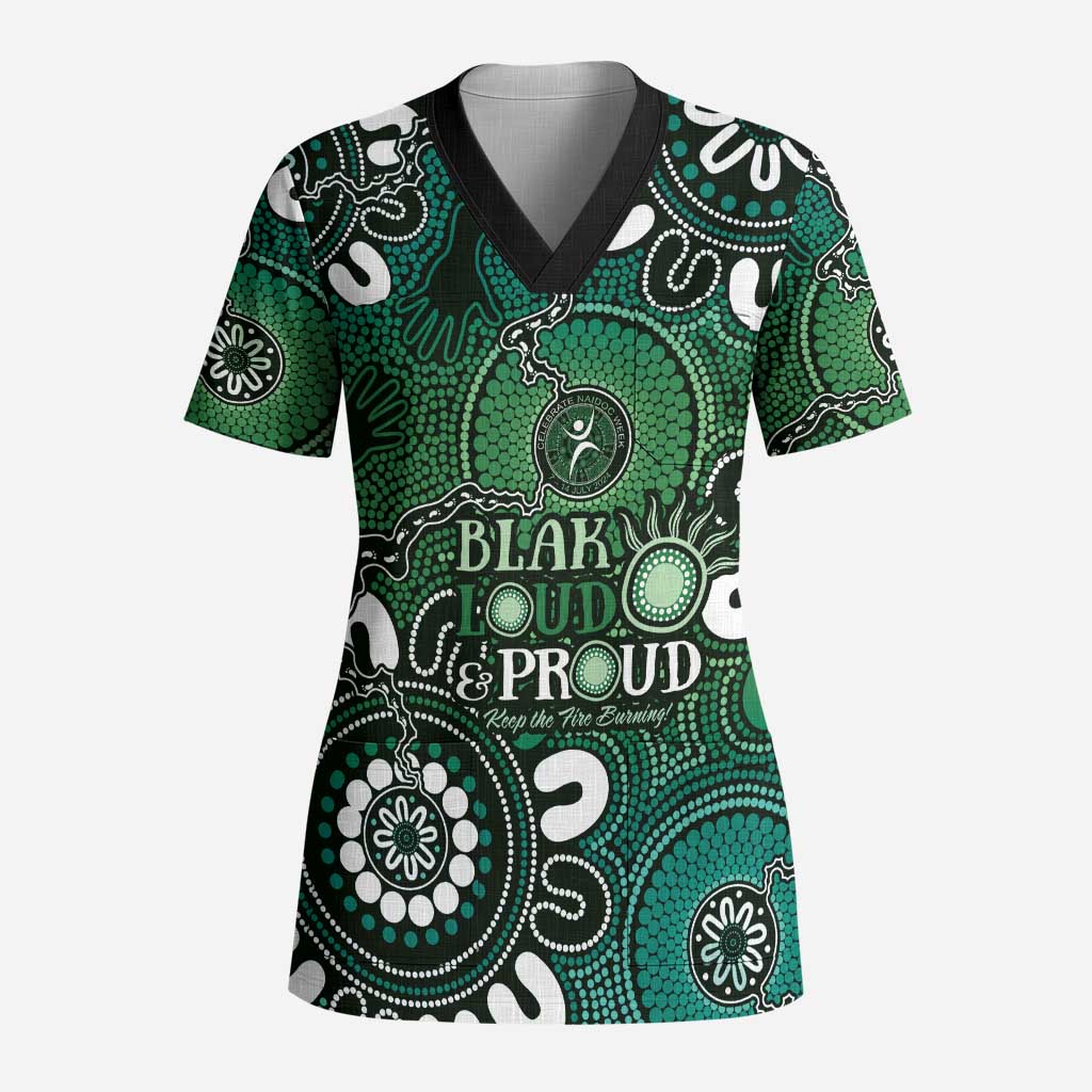 NAIDOC Week 2024 Fire Burning Scrub Top Aboriginal Dots Green Art - Aussie Hoodie
