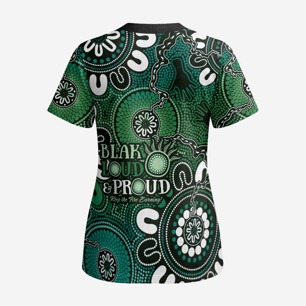 NAIDOC Week 2024 Fire Burning Scrub Top Aboriginal Dots Green Art - Aussie Hoodie