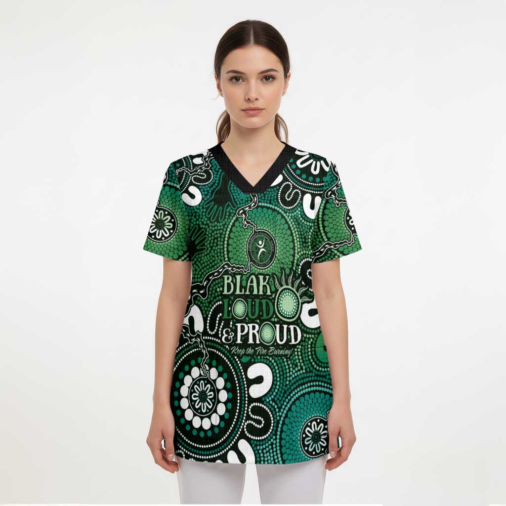NAIDOC Week 2024 Fire Burning Scrub Top Aboriginal Dots Green Art - Aussie Hoodie