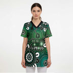 NAIDOC Week 2024 Fire Burning Scrub Top Aboriginal Dots Green Art - Aussie Hoodie