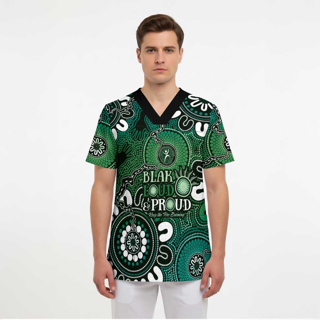NAIDOC Week 2024 Fire Burning Scrub Top Aboriginal Dots Green Art - Aussie Hoodie