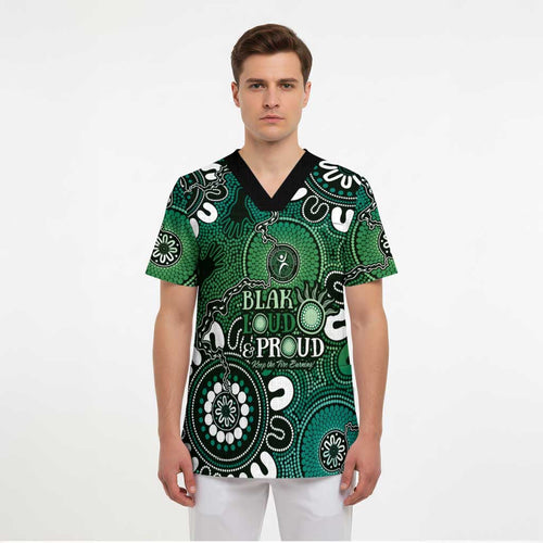 NAIDOC Week 2024 Fire Burning Scrub Top Aboriginal Dots Green Art - Aussie Hoodie