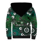 NAIDOC Week 2024 Fire Burning Sherpa Hoodie Aboriginal Dots Green Art