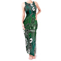 NAIDOC Week 2024 Fire Burning Tank Maxi Dress Aboriginal Dots Green Art