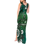 NAIDOC Week 2024 Fire Burning Tank Maxi Dress Aboriginal Dots Green Art