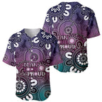 NAIDOC Week 2024 Fire Burning Baseball Jersey Aboriginal Dots Pink Art