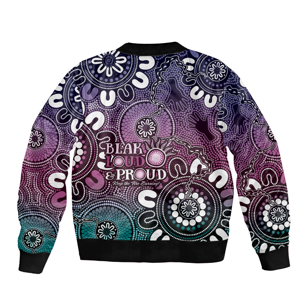 NAIDOC Week 2024 Fire Burning Bomber Jacket Aboriginal Dots Pink Art