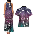 NAIDOC Week 2024 Fire Burning Couples Matching Tank Maxi Dress and Hawaiian Shirt Aboriginal Dots Pink Art