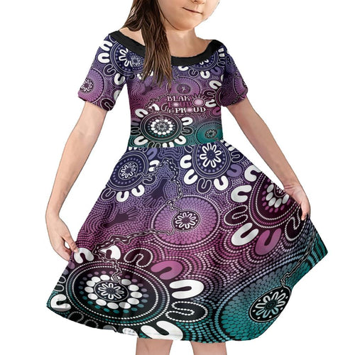 NAIDOC Week 2024 Fire Burning Family Matching Long Sleeve Bodycon Dress and Hawaiian Shirt Aboriginal Dots Pink Art