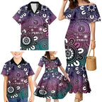 NAIDOC Week 2024 Fire Burning Family Matching Mermaid Dress and Hawaiian Shirt Aboriginal Dots Pink Art