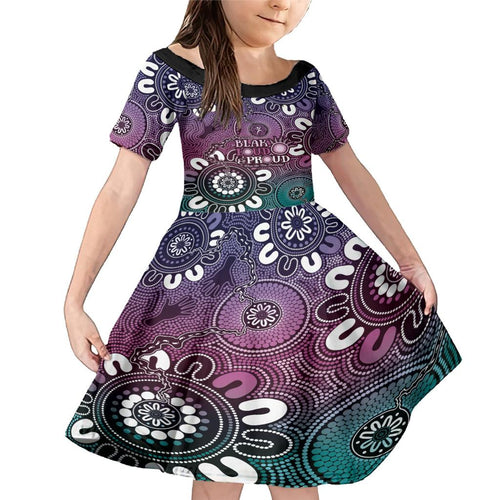 NAIDOC Week 2024 Fire Burning Family Matching Mermaid Dress and Hawaiian Shirt Aboriginal Dots Pink Art