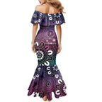 NAIDOC Week 2024 Fire Burning Family Matching Mermaid Dress and Hawaiian Shirt Aboriginal Dots Pink Art