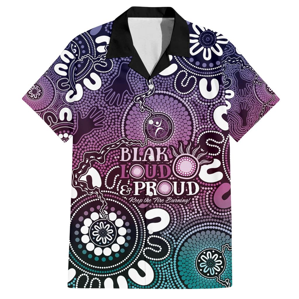 NAIDOC Week 2024 Fire Burning Family Matching Off Shoulder Maxi Dress and Hawaiian Shirt Aboriginal Dots Pink Art