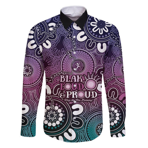 NAIDOC Week 2024 Fire Burning Family Matching Off Shoulder Maxi Dress and Hawaiian Shirt Aboriginal Dots Pink Art