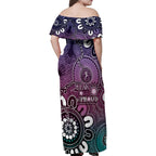 NAIDOC Week 2024 Fire Burning Family Matching Off Shoulder Maxi Dress and Hawaiian Shirt Aboriginal Dots Pink Art