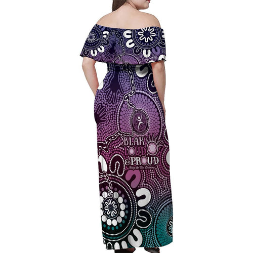 NAIDOC Week 2024 Fire Burning Family Matching Off Shoulder Maxi Dress and Hawaiian Shirt Aboriginal Dots Pink Art