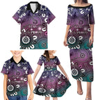NAIDOC Week 2024 Fire Burning Family Matching Puletasi and Hawaiian Shirt Aboriginal Dots Pink Art