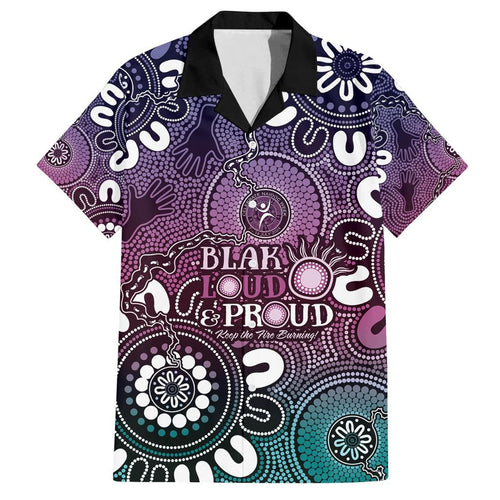NAIDOC Week 2024 Fire Burning Family Matching Puletasi and Hawaiian Shirt Aboriginal Dots Pink Art