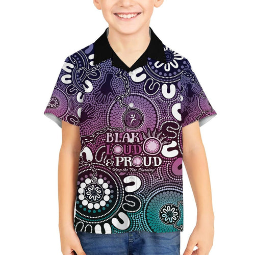 NAIDOC Week 2024 Fire Burning Family Matching Puletasi and Hawaiian Shirt Aboriginal Dots Pink Art