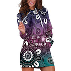 NAIDOC Week 2024 Fire Burning Hoodie Dress Aboriginal Dots Pink Art