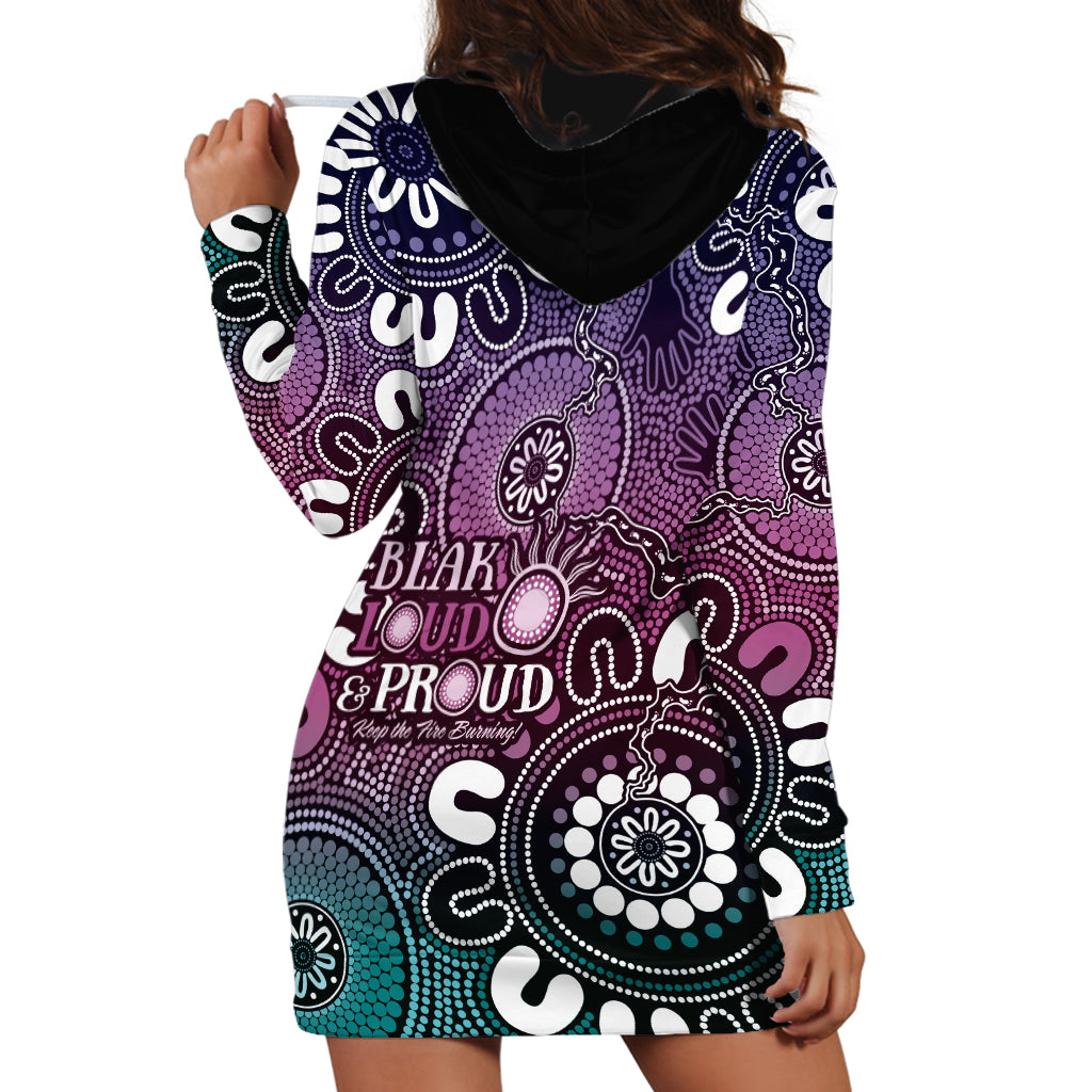 NAIDOC Week 2024 Fire Burning Hoodie Dress Aboriginal Dots Pink Art