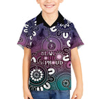 NAIDOC Week 2024 Fire Burning Kid Hawaiian Shirt Aboriginal Dots Pink Art