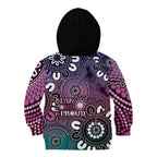 NAIDOC Week 2024 Fire Burning Kid Hoodie Aboriginal Dots Pink Art