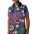 NAIDOC Week 2024 Fire Burning Kid Polo Shirt Aboriginal Dots Pink Art