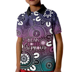 NAIDOC Week 2024 Fire Burning Kid Polo Shirt Aboriginal Dots Pink Art
