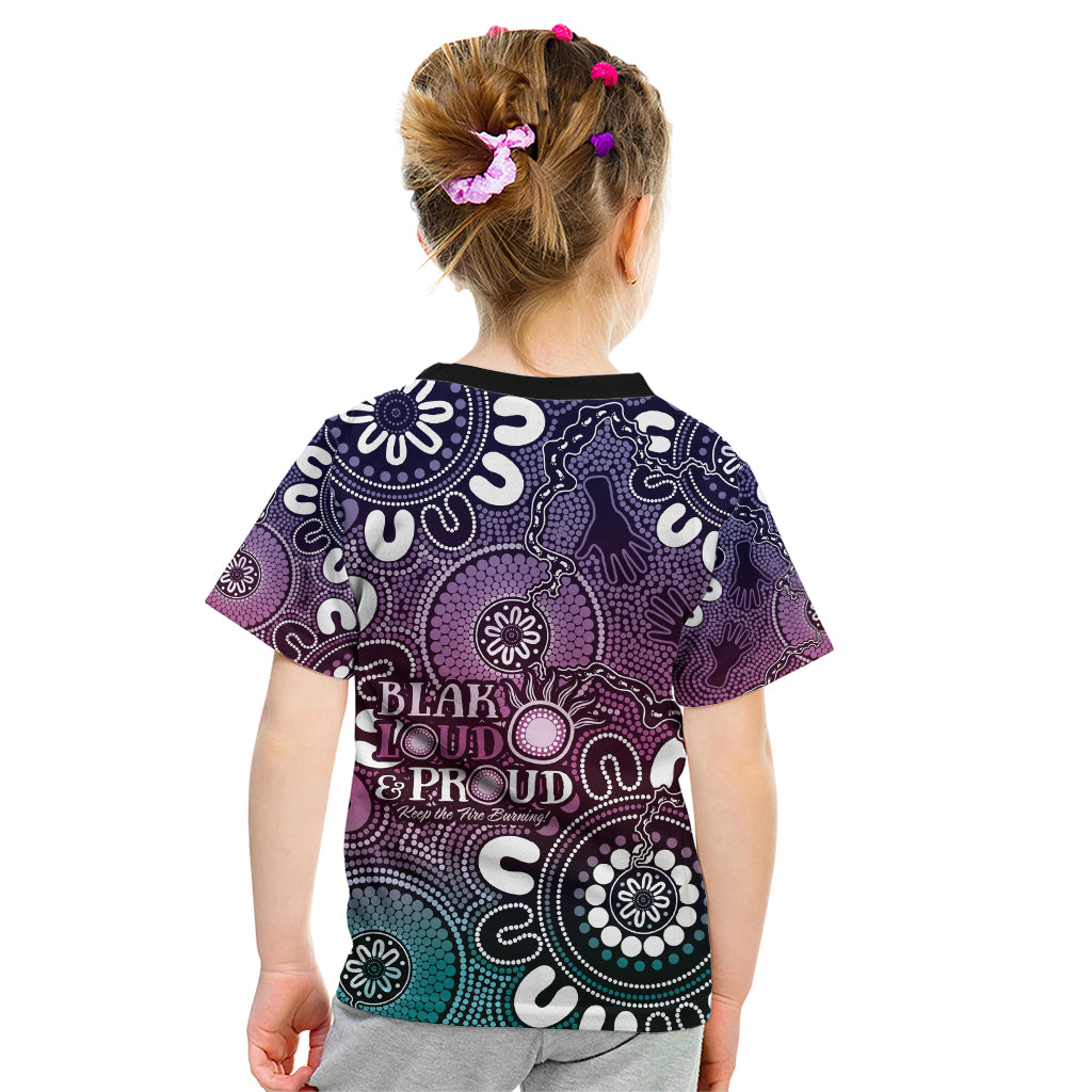 NAIDOC Week 2024 Fire Burning Kid T Shirt Aboriginal Dots Pink Art