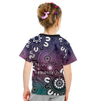 NAIDOC Week 2024 Fire Burning Kid T Shirt Aboriginal Dots Pink Art