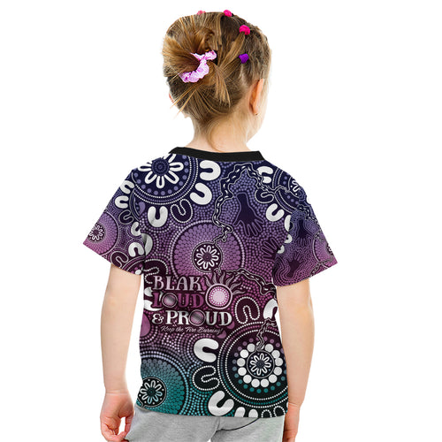 NAIDOC Week 2024 Fire Burning Kid T Shirt Aboriginal Dots Pink Art