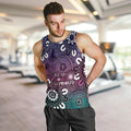 NAIDOC Week 2024 Fire Burning Men Tank Top Aboriginal Dots Pink Art