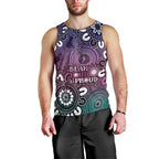 NAIDOC Week 2024 Fire Burning Men Tank Top Aboriginal Dots Pink Art