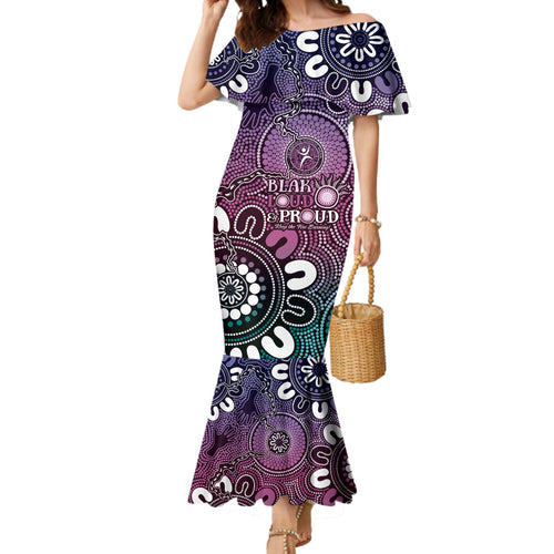 NAIDOC Week 2024 Fire Burning Mermaid Dress Aboriginal Dots Pink Art