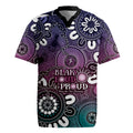 NAIDOC Week 2024 Fire Burning Rugby Jersey Aboriginal Dots Pink Art